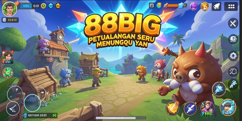 Tangkapan layar gameplay 88BIG yang menunjukkan aksi petualangan seru.