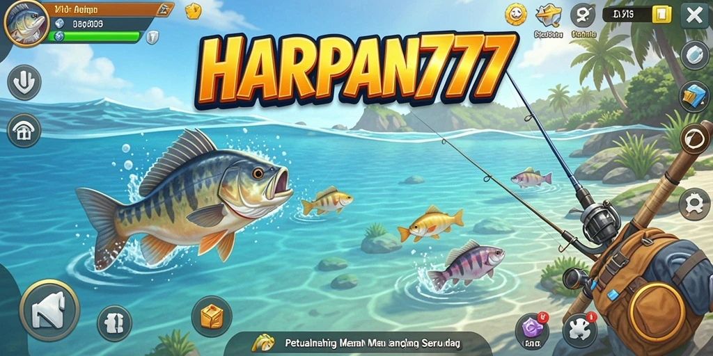Tampilan gameplay menarik dari HARAPAN777 saat menangkap ikan.