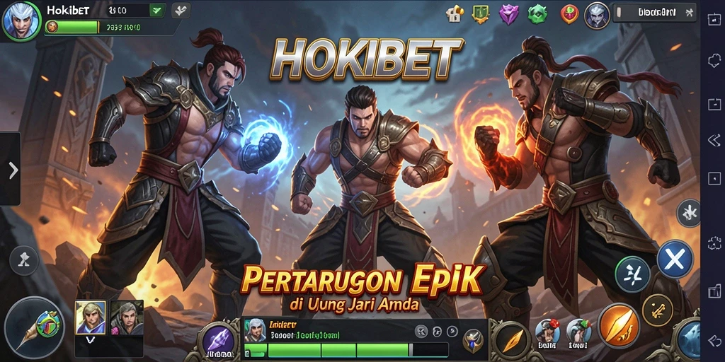 Screenshot gameplay HOKIBET menampilkan pertarungan seru dan grafik yang menawan.