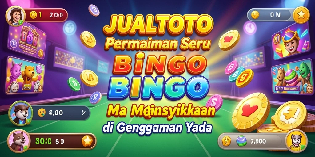 Tampilan utama JUALTOTO dengan gameplay Bingo yang seru.
