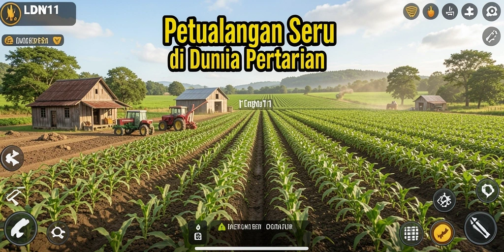 Tangkapan layar utama LDN11 menunjukkan gameplay seru dalam bertani.