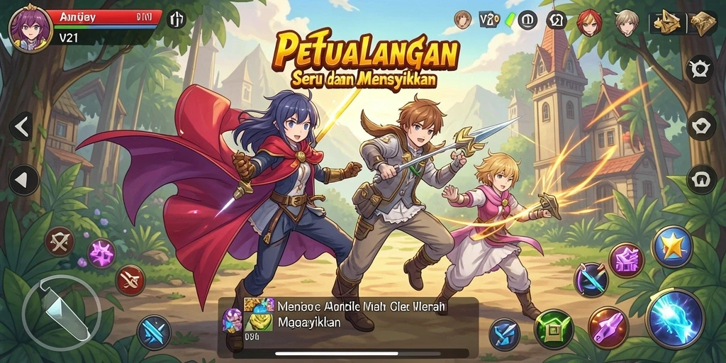 Menampilkan aksi seru dari karakter anime favorit.